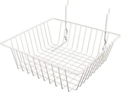 ECONOCO - 12" Deep, Square Steel Peg Board/Slatwall Basket - 12" Wide x 4" High - Industrial Tool & Supply