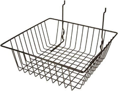 ECONOCO - 12" Deep, Square Steel Peg Board/Slatwall Basket - 12" Wide x 4" High - Industrial Tool & Supply