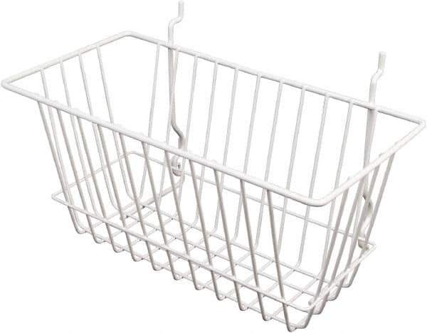 ECONOCO - 6" Deep, Rectangular Steel Peg Board/Slatwall Basket - 12" Wide x 6" High - Industrial Tool & Supply