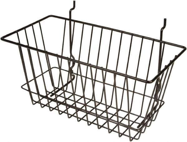 ECONOCO - 6" Deep, Rectangular Steel Peg Board/Slatwall Basket - 12" Wide x 6" High - Industrial Tool & Supply