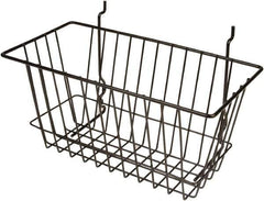 ECONOCO - 6" Deep, Rectangular Steel Peg Board/Slatwall Basket - 12" Wide x 6" High - Industrial Tool & Supply