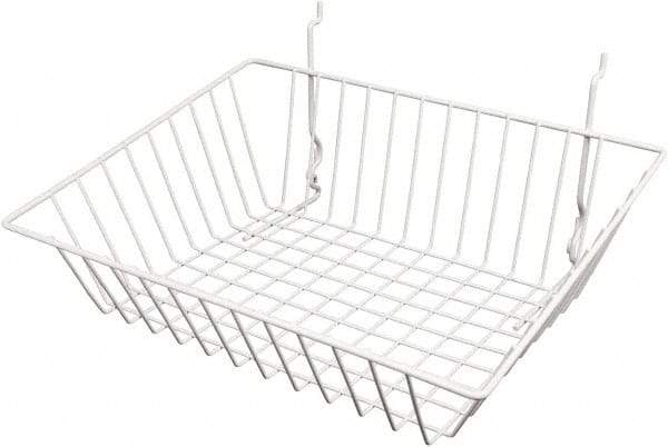 ECONOCO - 12" Deep, Rectangular Steel Peg Board/Slatwall Basket - 15" Wide x 5" High - Industrial Tool & Supply