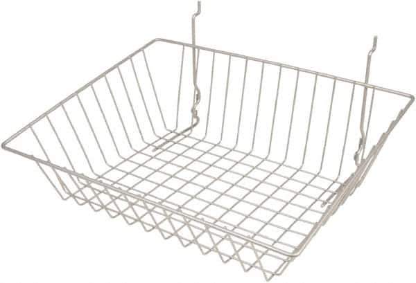 ECONOCO - 12" Deep, Rectangular Steel Peg Board/Slatwall Basket - 15" Wide x 5" High - Industrial Tool & Supply
