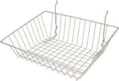 ECONOCO - 12" Deep, Rectangular Steel Peg Board/Slatwall Basket - 15" Wide x 5" High - Industrial Tool & Supply