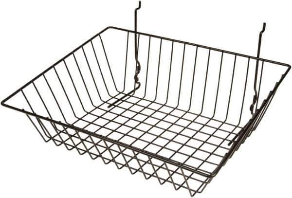 ECONOCO - 12" Deep, Rectangular Steel Peg Board/Slatwall Basket - 15" Wide x 5" High - Industrial Tool & Supply