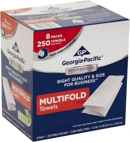 Georgia Pacific - 1 Ply White Multi-Fold Paper Towels - 9-1/4" Wide - Industrial Tool & Supply