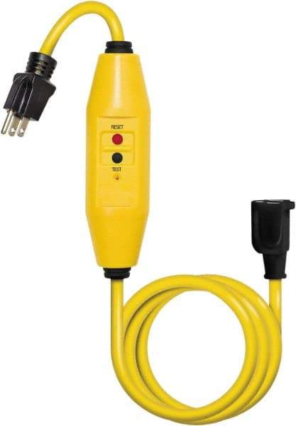Tower - 1 Outlet, 125 Volt, 15 Amp Rating, 4 to 6 mA Max Surge, Plug In, Automatic, Commercial, Industrial GFCI - 6 Ft. Long Cord, 5-15P and R NEMA Configuration, Polycarbonate Housing - Industrial Tool & Supply