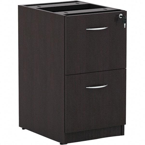 ALERA - 15" Wide x 28-1/2" High x 20-1/2" Deep, 2 Drawer Pedestal - Woodgrain Laminate, Espresso - Industrial Tool & Supply