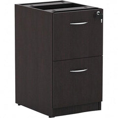 ALERA - 15" Wide x 28-1/2" High x 20-1/2" Deep, 2 Drawer Pedestal - Woodgrain Laminate, Espresso - Industrial Tool & Supply