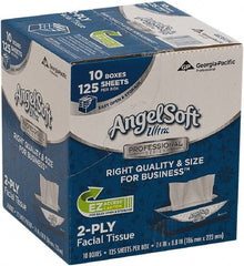 Georgia Pacific - Case of (10) 125-Sheet Flat Boxes of White Facial Tissues - Industrial Tool & Supply