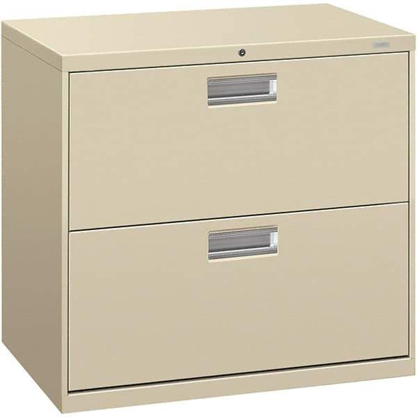 Hon - 30" Wide x 28.38" High x 19-1/4" Deep, 2 Drawer Lateral File - Steel, Putty - Industrial Tool & Supply