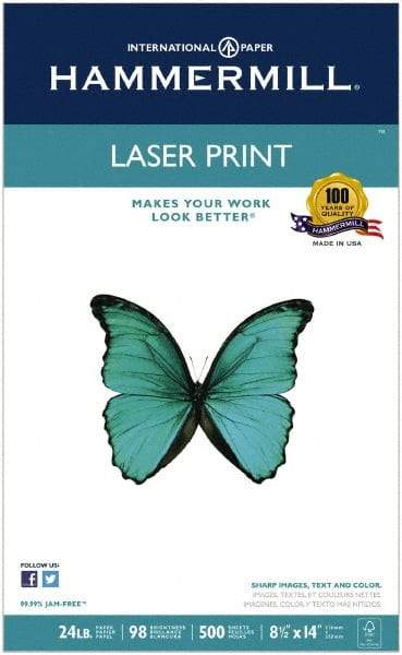Hammermill - 8-1/2" x 14" White Copy Paper - Use with Laser Printers, Copiers - Industrial Tool & Supply