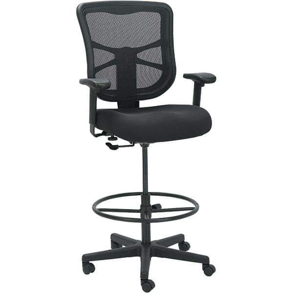 ALERA - 51-5/8" High Stool - 25.63" Wide x 26" Deep, Fabric Mesh Seat, Black - Industrial Tool & Supply