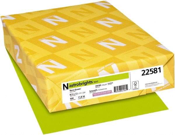 Neenah Paper - 8-1/2" x 11" Terra Green Colored Copy Paper - Use with Laser Printers, Inkjet Printers, Copiers - Industrial Tool & Supply