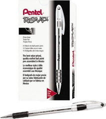 Pentel - Conical Ball Point Pen - Black - Industrial Tool & Supply