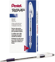 Pentel - Conical Ball Point Pen - Blue - Industrial Tool & Supply