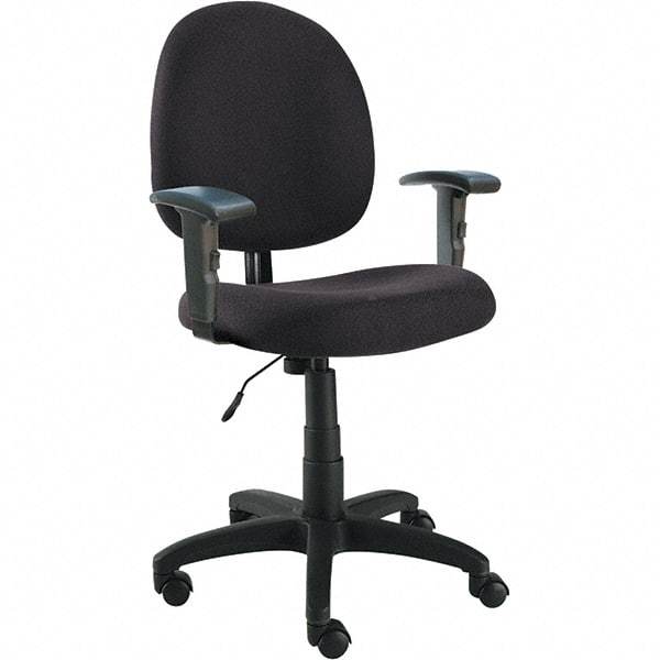 ALERA - 41-1/8" High Adjustable Chair - 25-1/4" Wide x 25-1/4" Deep, 100% Acrylic Fabric Seat, Black - Industrial Tool & Supply