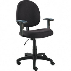 ALERA - 41-1/8" High Adjustable Chair - 25-1/4" Wide x 25-1/4" Deep, 100% Acrylic Fabric Seat, Black - Industrial Tool & Supply
