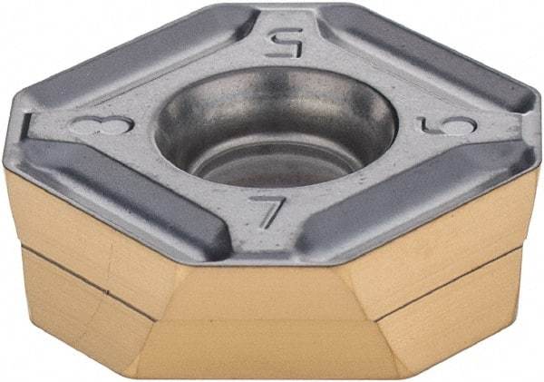 Iscar - IQ845 SYHU0704 MM Grade IC830 Carbide Milling Insert - TiAlN/TiN Finish, 0.165" Thick, 0.543" Inscribed Circle, 0.79mm Corner Radius - Industrial Tool & Supply