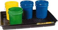 Justrite - 29 Gallon Capacity, 33 Inch Long x 47 Inch Wide, Polyurethane Spill Tray - 33 Inch Diameter, 5-1/2 Inch High, Black - Industrial Tool & Supply