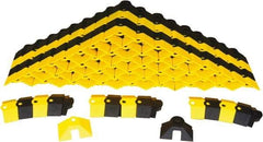UltraTech - 1 Channel, 24 Ft Long, 3/8" Max Compatible Cable Diam, Yellow/Black ABS On Floor Cable Cover - 3" Overall Width x 3/4" Overall Height, 3/4" Channel Width x 3/8" Channel Height - Industrial Tool & Supply