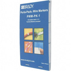 Brady - Nylon Cable Tag - NMBRS 0-9 WHT/BLK WIRE MARKER BOOK - Industrial Tool & Supply