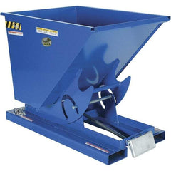 Vestil - 4,000 Lb Load Capacity, 1/2 Cu Yd, Steel Self-Dumping Hopper - 33-9/16" Wide x 51-7/8" Long x 38-1/16" High, Blue - Industrial Tool & Supply
