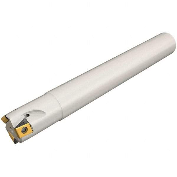 Iscar - 32mm Cut Diam, 12.5mm Max Depth of Cut, 32mm Shank Diam, 110mm OAL, Indexable Square Shoulder Helical End Mill - T490 LN.T 13.. Inserts, Weldon Shank, 90° Lead Angle, Through Coolant, Series Helitang - Industrial Tool & Supply