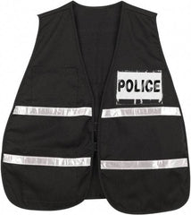 MCR Safety - One Size Fits Most High Visibility Black Mesh Incident Command Vest - 21" Chest, Hook & Loop Closure, Polyester Blend - Industrial Tool & Supply