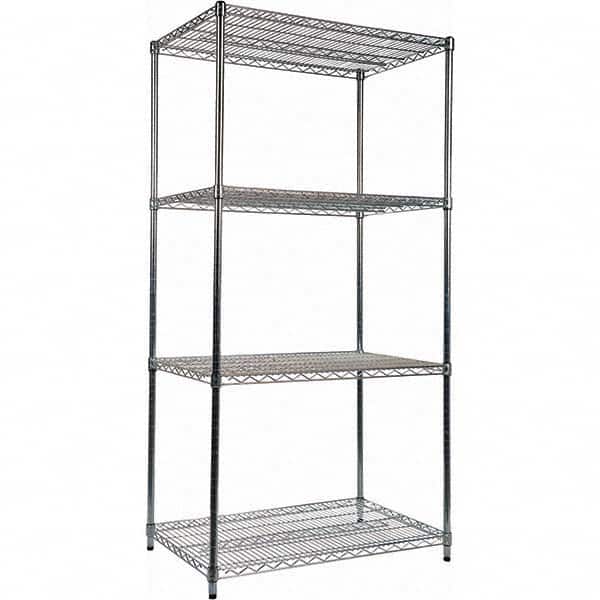 ALERA - 4,000 Lb Capacity 4 Shelf Wire Shelving - Starter Unit - Industrial Tool & Supply
