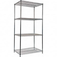 ALERA - 4,000 Lb Capacity 4 Shelf Wire Shelving - Starter Unit - Industrial Tool & Supply