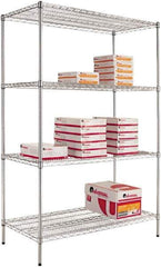 ALERA - 4 Shelf Wire Shelving - Starter Unit - 24" Deep x 72" High, - Industrial Tool & Supply