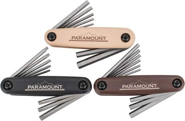 Paramount - 24 Piece Fold-Up Hex Key Set - Hex Range 5/64 to 1/4", Steel - Industrial Tool & Supply