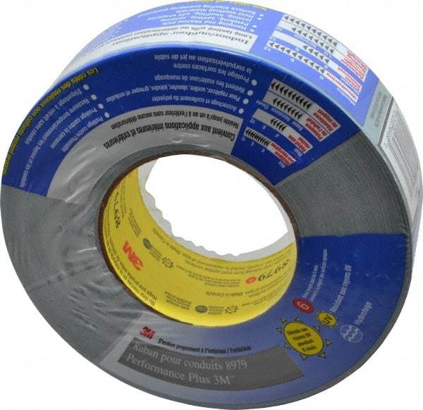 3M - 2" x 55m Blue Duct Tape - 12.1 mil, Rubber Adhesive, Polyethylene Film Backing, 36 Lb/ln Tensile Strength, 200°F Max, Series 8979 - Industrial Tool & Supply