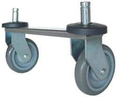 Value Collection - 5" Diam x 1-1/4" Wide, Polyurethane Rigid Caster - 600 Lb Capacity, Friction Ring Stem Mount - Industrial Tool & Supply