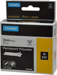 Rhino - 216" Long, White Permanent Polyester Tape Self Laminating Label - For RHINO 6000 or RHINO 6500 - Industrial Tool & Supply