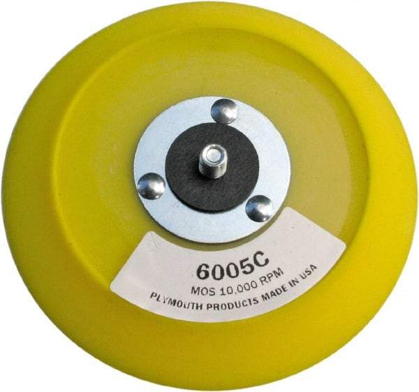 Made in USA - 6" Diam Hook & Loop Disc Backing Pad - Medium Density, 10,000 RPM - Industrial Tool & Supply