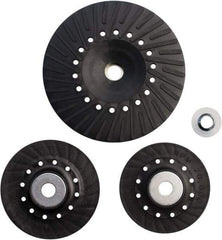 Made in USA - 6" Diam Locking Nut Disc Backing Pad - Medium Density, 10,000 RPM - Industrial Tool & Supply