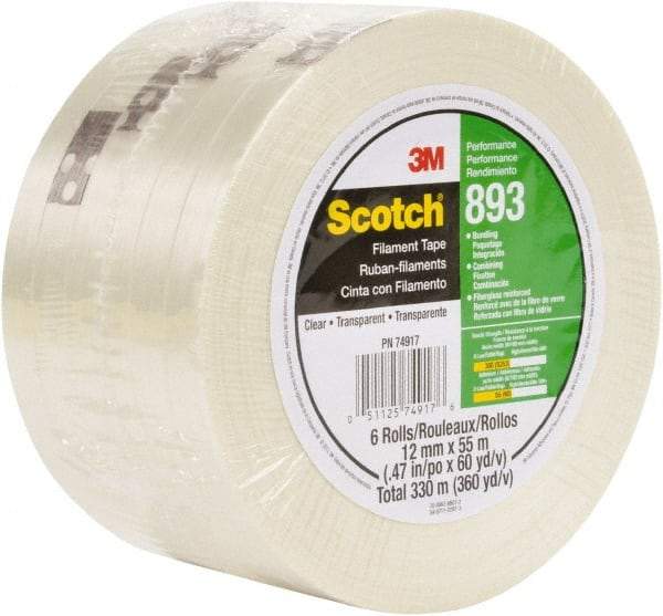 3M - Filament & Strapping Tape Type: Filament Tape Color: Clear - Industrial Tool & Supply