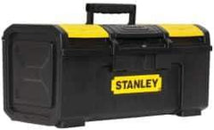 Stanley - 3 Compartment Tool Box - 18-7/8" Wide x 10-1/4" Deep x 9" High, Polypropylene, Black/Yellow - Industrial Tool & Supply