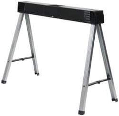 Stanley - Galvanized Sheet Metal & Polypropylene Foldup Sawhorse - Silver/Black & Yellow, For 2 x 4" Construction Applications - Industrial Tool & Supply