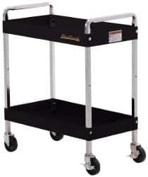 Blackhawk by Proto - 350 Lb Capacity, 30" Wide x 16" Long x 35-1/2" High Standard Utility Cart - 2 Shelf, Steel, Swivel Casters - Industrial Tool & Supply