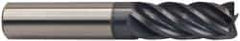 Accupro - 1", 5 Flute, Single End, Solid Carbide, 0.09" Corner Radius End Mill - 6" OAL, 37° Helix, Right Hand Flute, 2" LOC, Right Hand Cut - Industrial Tool & Supply