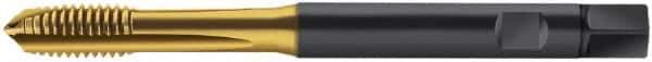 Walter-Prototyp - M2x0.40 Metric, 3 Flute, TiN Finish, Cobalt Spiral Point Tap - Plug Chamfer, Right Hand Thread, 70mm OAL, 4mm Thread Length, 6mm Shank Diam, 6HX Class of Fit, Series S2021305 - Exact Industrial Supply