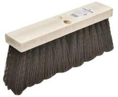 Ability One - 16" Rough Surface Polypropylene Push Broom - 6-3/4" Bristle Length, Wood Block, Tapered Handle Connection - Industrial Tool & Supply