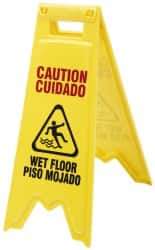 Ability One - Floor Sign - 11X28" YLW WET FLOOR SIGN - Industrial Tool & Supply