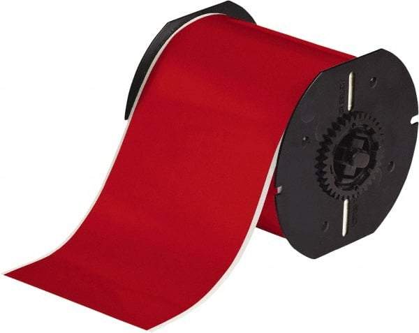 Brady - 4" Wide x 1,200" Long, Red Vinyl Tape - For BBP30 Label Printer, BBP33 Label Printer, BBP35 Multicolor Sign & Label Printer, BBP37 Color & Cut Sign & Label Printer, BradyPrinter S3100, BBP31 Sign & Label Printer - Industrial Tool & Supply