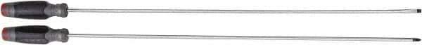 Proto - 2 Piece Slotted & Phillips Screwdriver Set - Bit Sizes: Philips #2 - Industrial Tool & Supply