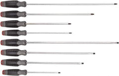 Proto - 8 Piece Slotted & Phillips Screwdriver Set - Bit Sizes: Philips #1 to #2 - Industrial Tool & Supply