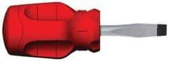 Proto - 83mm OAL Keystone Slotted Screwdriver - 38mm Blade Length, Round Shank, Ergonomic Handle - Industrial Tool & Supply